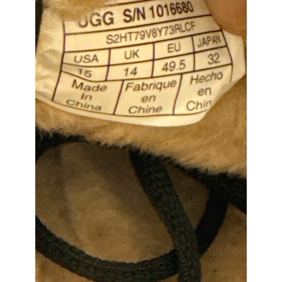 Ugg Maksim Mens Chukka Black Suede Shearling Ankle boots Shoes US 15 - Picture 7 of 8